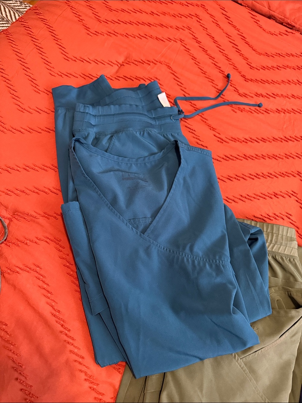 Matix Olive Green V-Neck Scrub Top